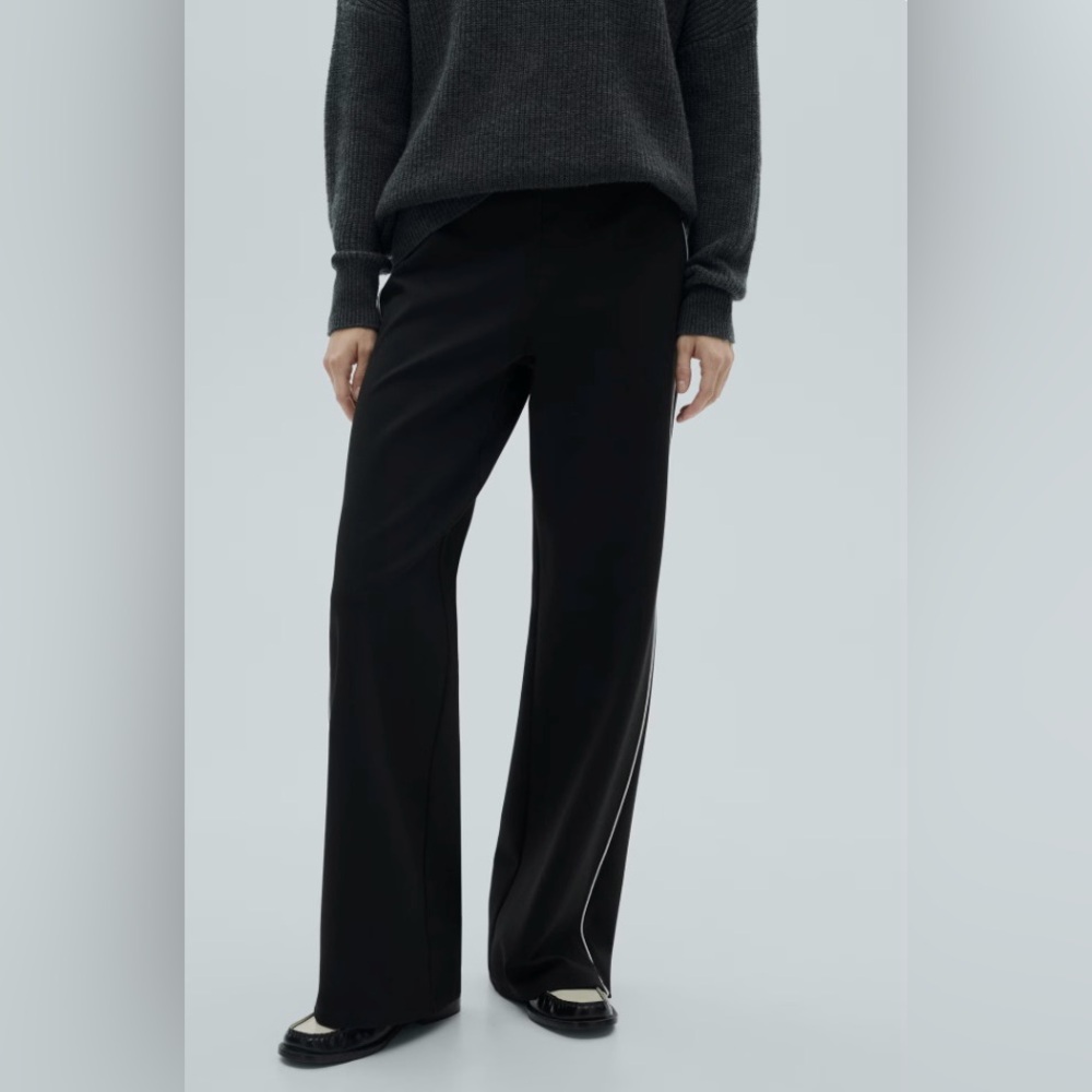 Mango Black Straight Leg Women's Pants